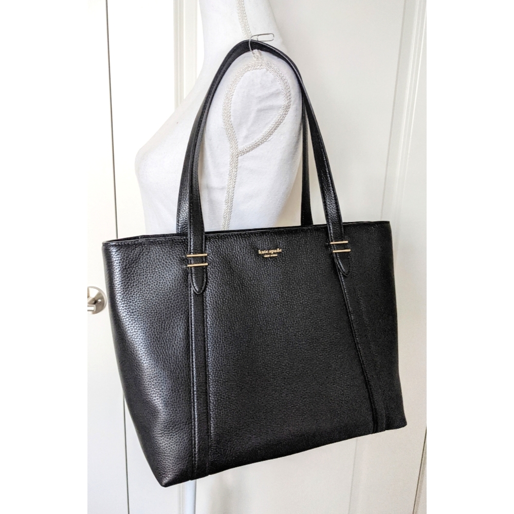 Kate Spade Oversized Black Pebbled Leather Tote Bag Chandra Oakwood Street
